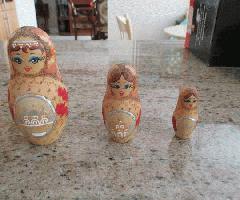 مجموعه ای از 5 دست نقاشی شده و اچ روسی عروسک های چوبی تودرتو