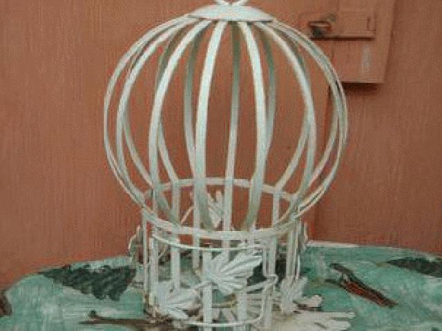 قفس پرنده تزئینی فرفورژه 16 اینچ بالا