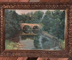 پل سنگی نقاشی رنگ و روغن