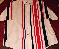 Nautica پیراهن مردانه بزرگ قرمز سفید آبی با کیفیت خوب تمیز