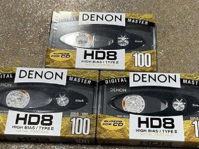 سه Denon Hd8 High Bias / نوع II 100 دقیقه کاست ذرات فلزی