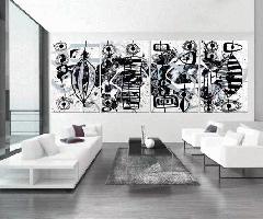این هنر در خانه شما زیبا خواهد بود مدرن سیاه سفید خاکستری