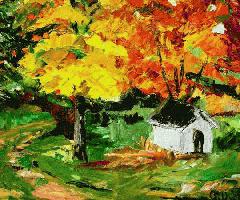  گابریل DUCHARME-فشرده رنگ اکسپرسیونیست چشم انداز پاییز.