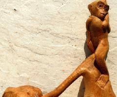 شیرین میمون دست حک شده از اندام درخت-خش الاغ خود را برای شما!