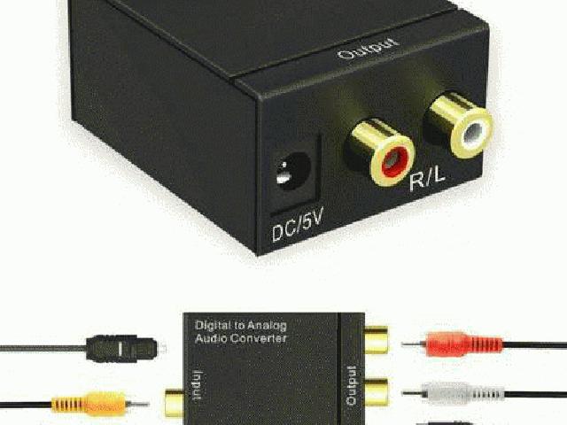 هم محور نوری دیجیتال به آنالوگ صوتی تبدیل آداپتور RCA L / R فیبر C