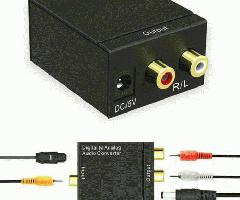 هم محور نوری دیجیتال به آنالوگ صوتی تبدیل آداپتور RCA L / R فیبر C