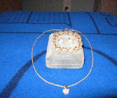 دستبند تنیس ، گوشواره طلا و آویز طلا