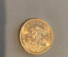 سکه طلا.  20 پزو سکه طلا سال 1959 (تقویم آزتک ها)