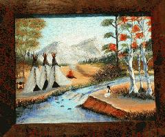 دو نقاشی سرخپوستان آمریکایی-همان صحنه روستا-هنرمندان مختلف!