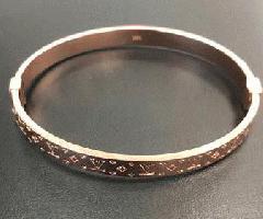 2. 3D X 6MM 14K ROSE GOLD LOUIS VUITTON سبک دستبند دستبند 8.6 G
