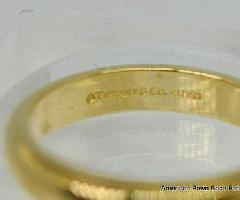شرکت تیفانی 4mm Millegrain باند عروسی در 18k زرد طلا ، اندازه 9