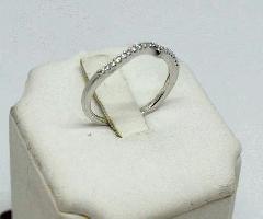 10k طلای سفید 18 سنگ الماس حلقه ژاکت عروسی باند اندازه 6 3/4