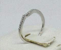 10k طلای سفید 18 سنگ الماس حلقه ژاکت عروسی باند اندازه 6 3/4