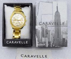 Caravelle نیویورک 44l118 زنان گرد طلا تن