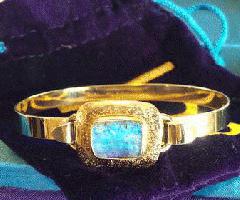 بکی تاچر 14k طلا, عقیق W/دستبند بزرگ