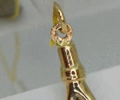 14k طلا افسون خوش شانس شکل با نام مستعار Kukish Dulia سه انگشت ترکیبی