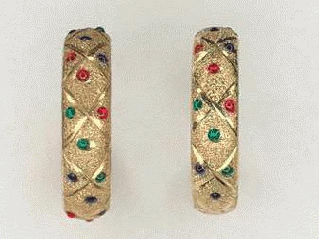 واقعی 14K طلا 22MM حلقه گوشواره 3.3 G (حدود)