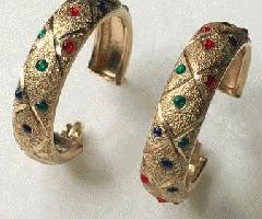 واقعی 14K طلا 22MM حلقه گوشواره 3.3 G (حدود)