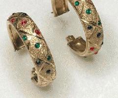 واقعی 14K طلا 22MM حلقه گوشواره 3.3 G (حدود)