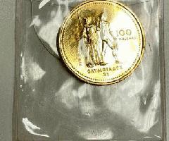 1976 کانادا $100 14k طلا المپیک سکه یادبود 1 / 4ozt