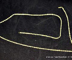 14k زرد طلا 2mm 22 زنجیره طناب جامد