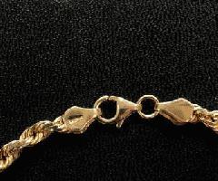 واقعی 10K طلا 8 x 4mm طناب لینک دستبند 10.1 G (گرم) (تقریبا)