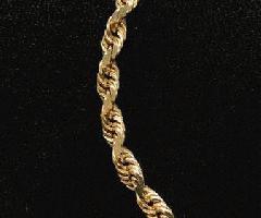 واقعی 10K طلا 8 x 4mm طناب لینک دستبند 10.1 G (گرم) (تقریبا)