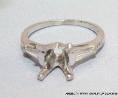 Solitare حلقه نامزدی پلاتین 4-چنگک صاف کردن 2 الماس تنظیم Sz 5.5 900