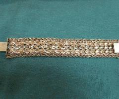 14k طلا بافته طناب قلب بافته شده دستبند 50.8 g ، گفتگوی
