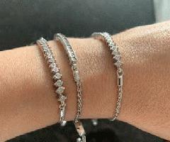 مجموعه ای از الماس خوشه دستبند بلو در نقره استرلینگ, hallmarked