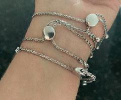 مجموعه ای از الماس خوشه دستبند بلو در نقره استرلینگ, hallmarked