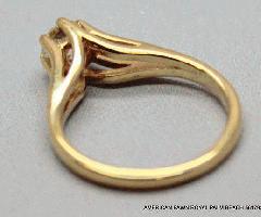جامد 14K زرد طلا 0.43 CT SOLITARE الماس زنانه حلقه SZ 4 ایالات متحده آمریکا