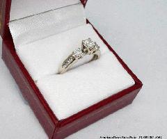 14k سفید طلا الماس (1.00 tcw) سه سنگ حلقه نامزدی اندازه 7 1