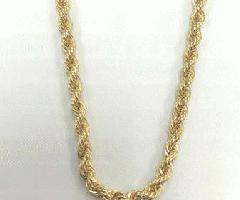 واقعی 10K طلا 26 x 3mm زنجیره طناب 6.6 G (تقریبا)