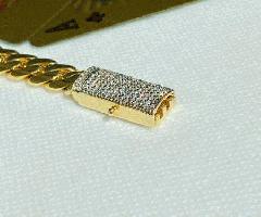 دستبند پیوند کوبا-کلیپ الماس 1ct