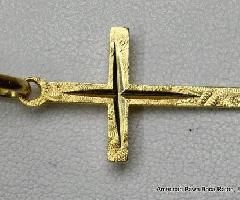 18k زرد طلا صلیب آویز 28.5 mm توسط 16.5 mm