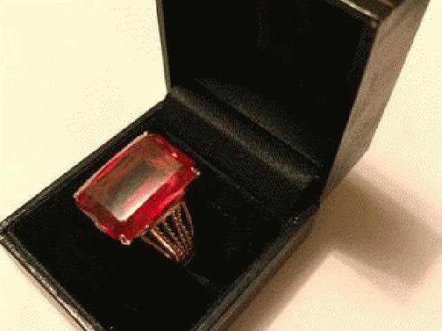 14k زرد طلا نارنجی توپاز حلقه