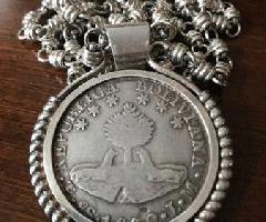 (فروش) نقره استرلینگ بولیوی سکه (1839) گردنبند آویز