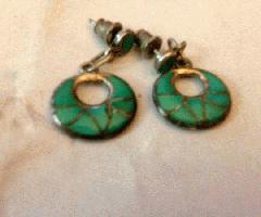 گوشواره نقره فیروزه ای و استرلینگ