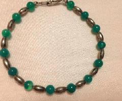 دستبند سبز و نقره ای
