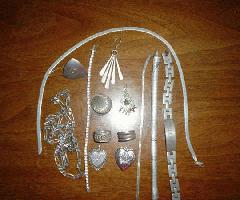 استرلینگ باند عروسی نقره ای, دستبند, گوشواره و زنجیر