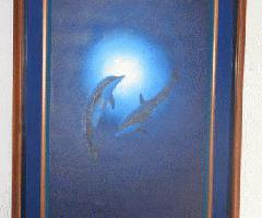 Wyland نقاشی رنگ و روغن اصلی ، چشم انداز دریا
