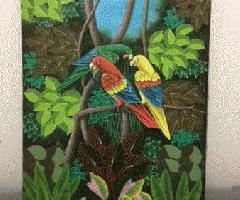 اصلی گرمسیری نقاشی رنگ و روغن پرنده